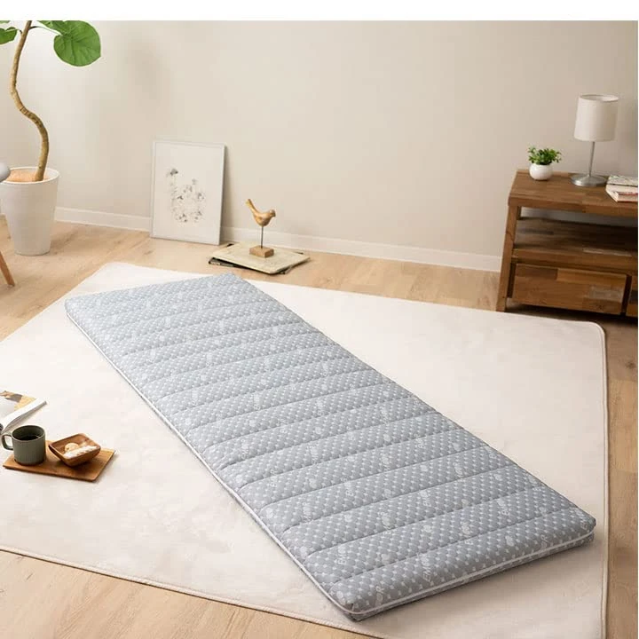 EMOOR Foldable Hybrid Futon Mattress, High-Resilience Urethane Foam 150N with Washable Padded Cover, Japanese Daybed-Size (26x71in) Tatami Camping Firm Washable Cover, Gray
