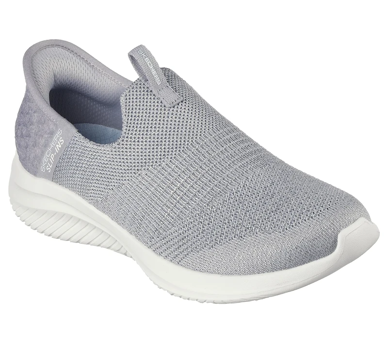 Skechers Women's Ultra Flex 3.0 Smooth Step Sneaker, Light Grey Knit Jersey Trim, 5 UK