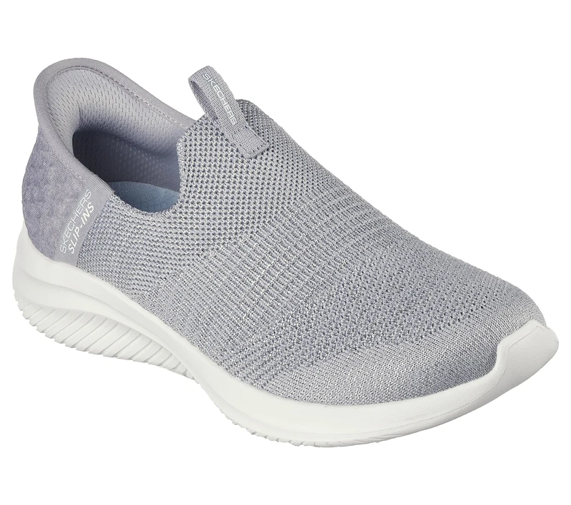 Skechers Women's Ultra Flex 3.0 Smooth Step Sneaker, Light Grey Knit Jersey Trim, 6.5 UK