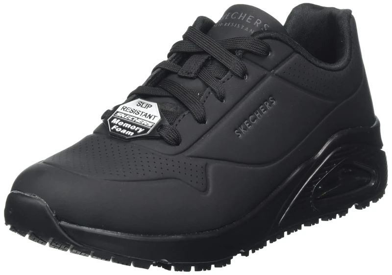 Skechers Women's Uno Sr Trainers, Black Synthetic, 6 UK
