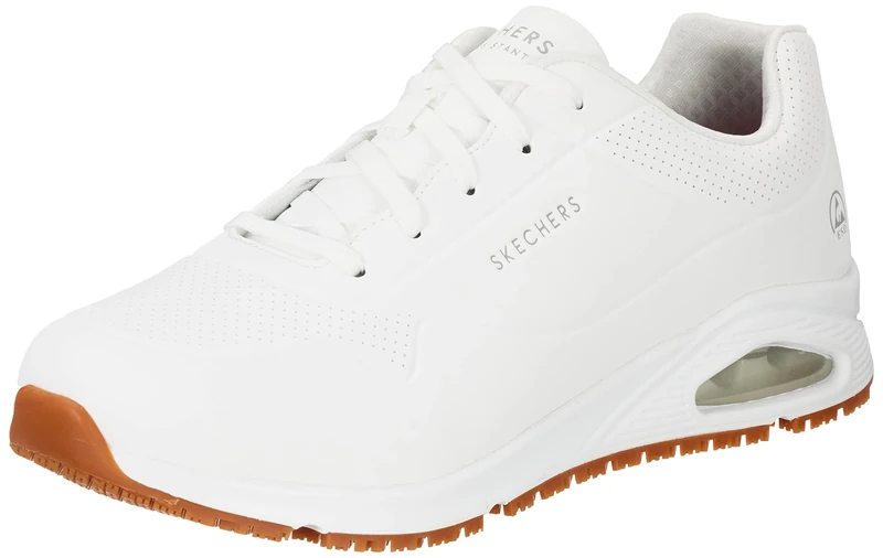 Skechers Men's Uno Sr Sutal Work Shoes, White Synthetic, 6.5 UK