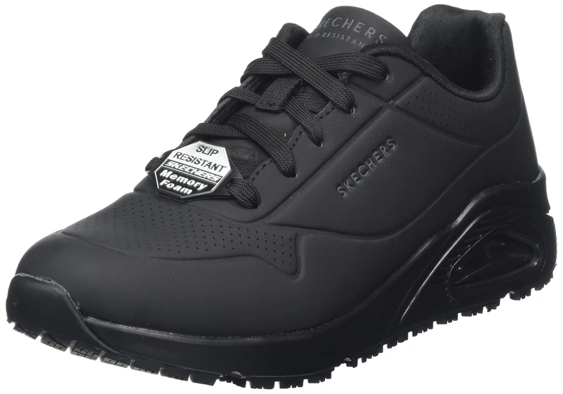 Skechers Women's Uno Sr Trainers, Black Synthetic, 2 UK