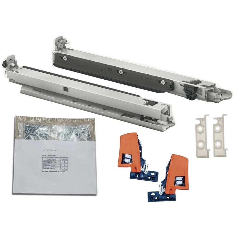 Blum Movento Blumotion S 760H Drawer Runners, 350 mm, Floor Mounting, Full Extension, 40 kg, 1 Pair Including Coupling and Mounting Accessories Set