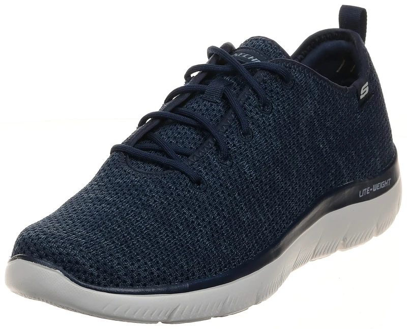 Skechers Men's Summits Doharis Trainers, Navy Knit/Trim, 8 UK