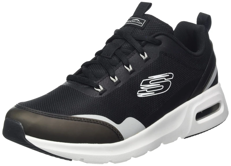 Skechers Women's 149945 BKW Trainers, Black Mesh/White Trim, 8 UK
