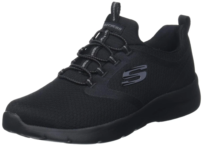 Skechers Women's Dynamight 2.0 Soft Expressions Sneaker, Black Mesh/Trim, 5.5 UK