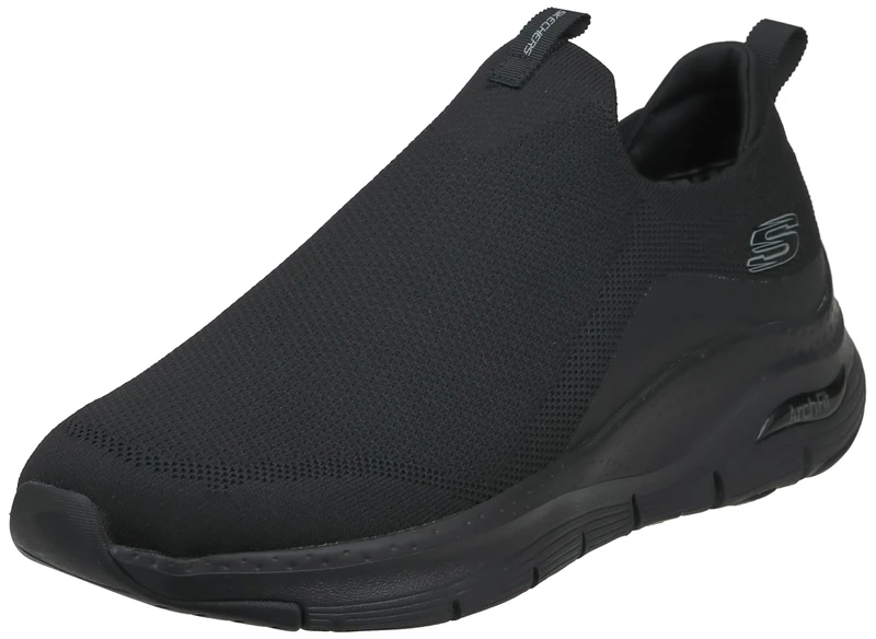 Skechers Arch Fit Ascension Men's Trainers, Black Knit/Black Synthetic/Trim, 8 UK