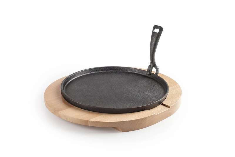 IBILI - 627030 - Cast Iron Dish + Wooden Base, 30 Cm