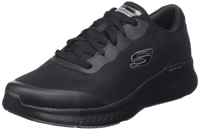 Skechers Men's Skech-Lite Pro Clear Rush Sneaker, Black Mesh/Duraleather/Trim, 5.5 UK