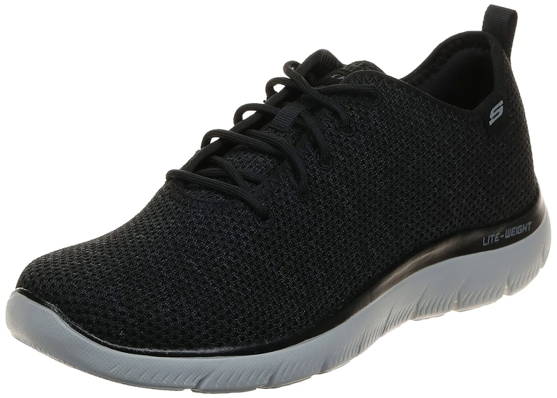 Skechers Men's Summits Doharis Trainers, Black Knit Trim, 6.5 UK