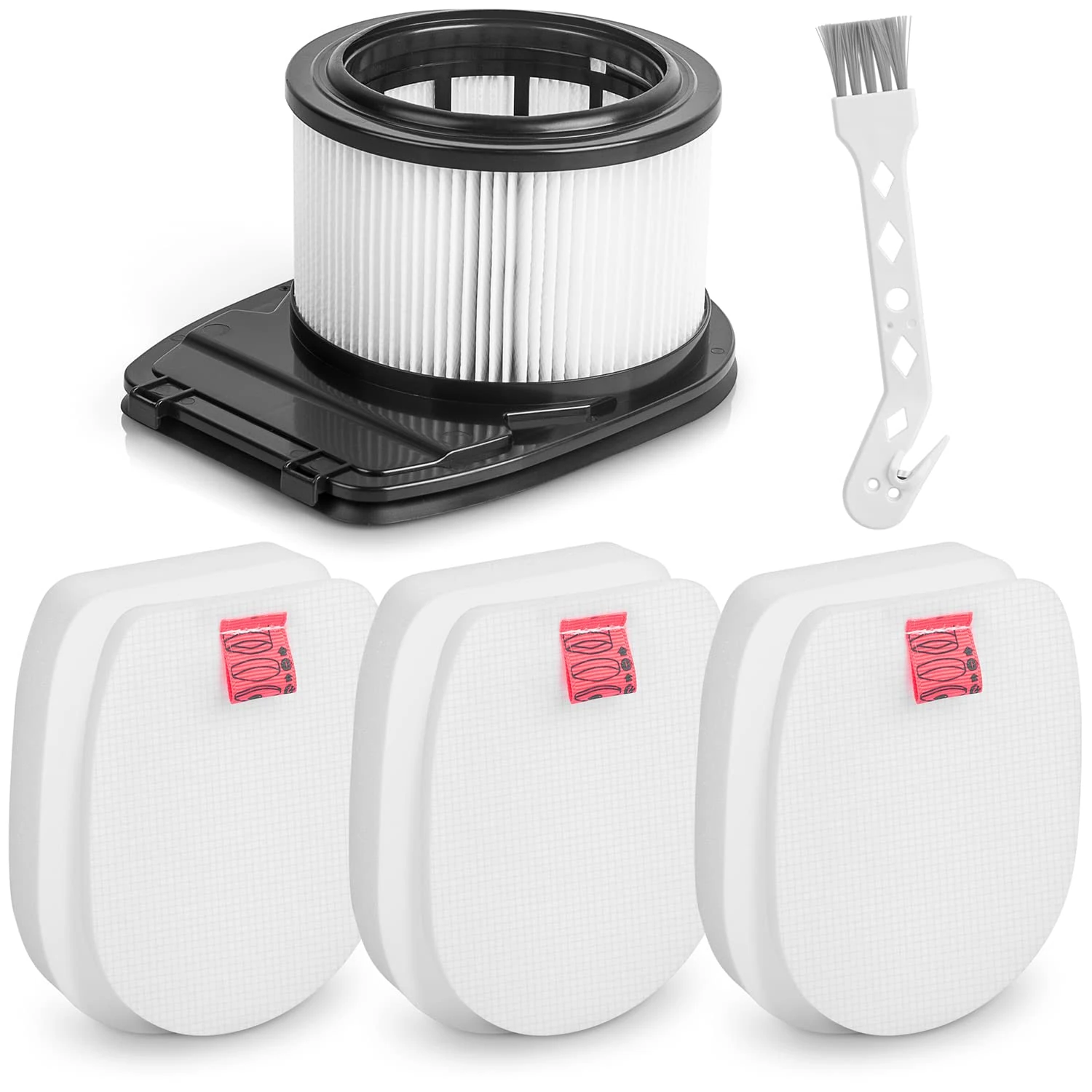 iVanzoll IZ300UK Filters for Shark Cordless Vacuum,1 Hepa Filter + 3 Felt & 3 Foam Filters Replacement for Shark IZ300 IZ300UK IZ300UKT IZ320 IZ320UK IZ320UKT IZ300UKTSB Anti Hair Wrap