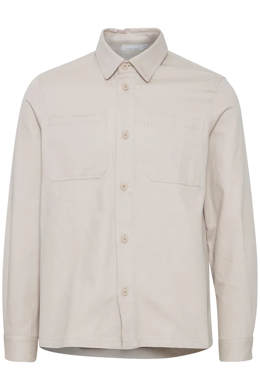 CASUAL FRIDAY Men's Anton Cotton Twill Overshirt Shirt, 154503_Chateau Grey, L, 154503_Chateau Gray, L