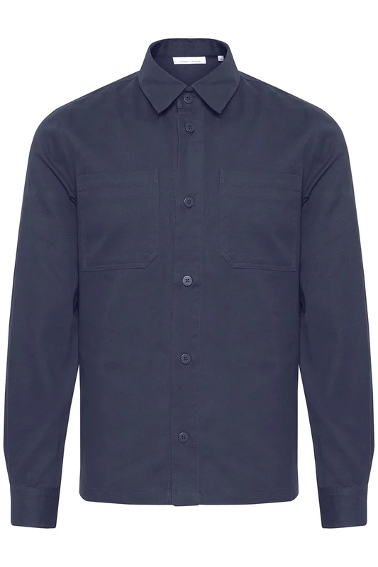 CASUAL FRIDAY Men's Anton Cotton Twill Overshirt Shirt, 194013_Dark Navy, S