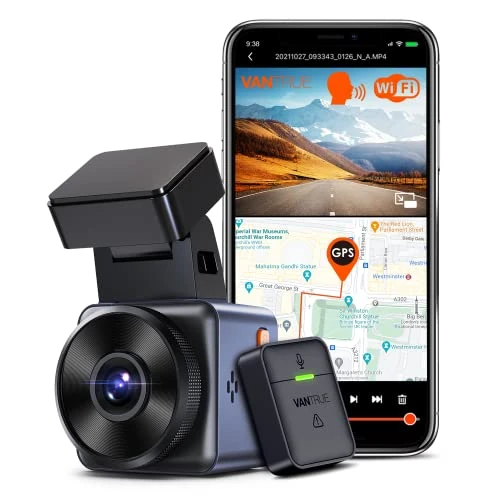 VANTRUE E1 Dash Cam 2.7K HDR WiFi GPS Voice Control, 1440P 60fps Compact Dashcam for Car STARVIS Night Vision, Car Camera Dash Cam Buffered Parking Monitor Dashboard Camera, Support 512GB