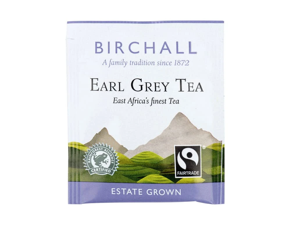 Birchall Tea - Earl Grey Tea - Box of 250 Individually Packed in Enveloped Plant-Based Prism Tea Bags - A Perfectly Aromatic & Uplifting Brew for Your Mornings & Afternoons