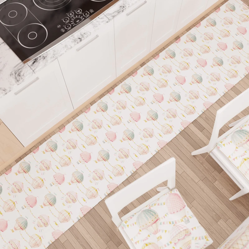 PETTI Artigiani Italiani - Kitchen Rug Kitchen Runner Non-Slip and Washable 52 x 380 cm Party Design 01 100% Made in Italy