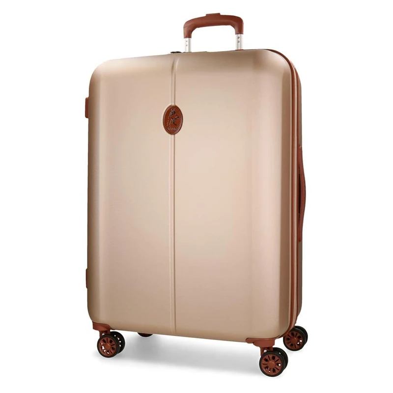 El Potro Ocuri Medium Suitcase Beige 49x70x28cm Rigid ABS Closure TSA Integrated 81L 4.1kg 4 Double Wheels, Beige, Medium Suitcase
