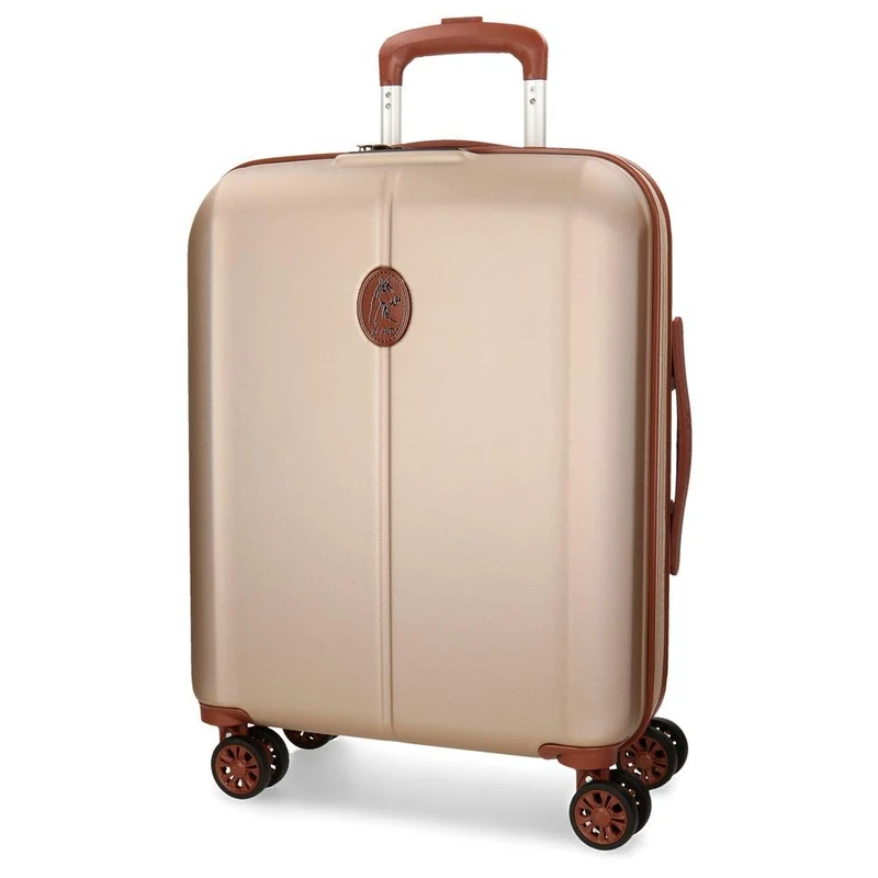 El Potro Ocuri Cabin Suitcase Beige 40x55x20cm Rigid ABS Closure TSA Integrated 37L 3.1kg 4 Double Wheels Hand Luggage, Beige, Cabin Suitcase