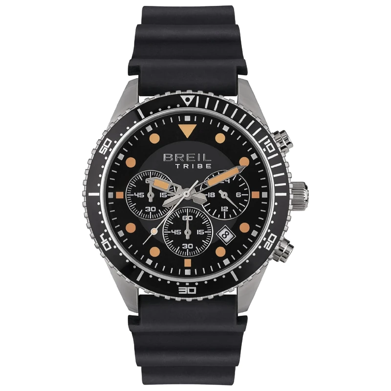 Breil Avery Men's Watch with Steel Strap, Movement Only Time – 3H Quartz, Black, One Size, Strap