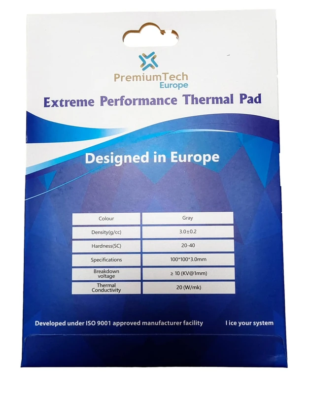 PremiumTech Professional Extreme Performance Thermal Pad with 20W/MK Thermal Conductivity, Ideal for High-End GPU or CPU, XXL Size 100 x 100 cm (3 mm)