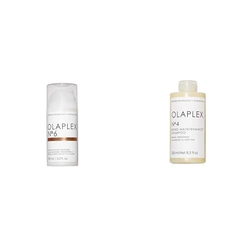 OLAPLEX No.4 Bond Maintenance Shampoo, 250 ml (Pack of 1) & No.6 Bond Smoother, 100ml