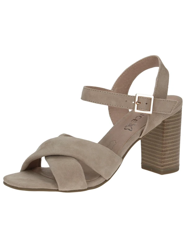 Caprice Women's 9-9-28302-20 Heel Sandals, Brown Cement Suede, 6.5 UK