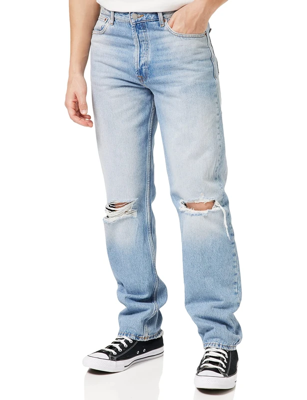 Dr Denim Men's Dash Jeans, Stone Cast Used Ripped, 32/32 - Image 1
