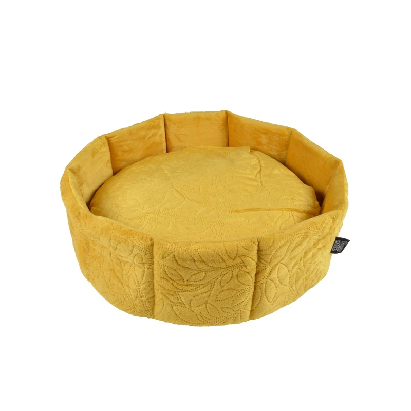 LOVE STORY Round Basket Diameter 48 x 16 cm Boho Cat Mustard