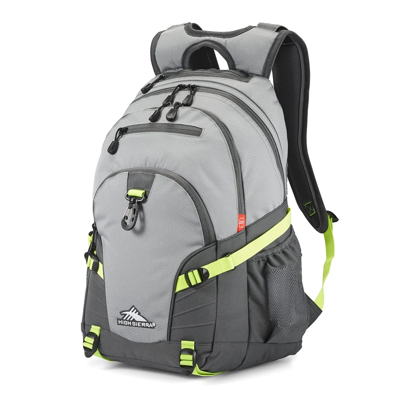 High Sierra Unisex's 53646-9664 Backpack, Steel Grey/Mercury/Neon Green, One Size
