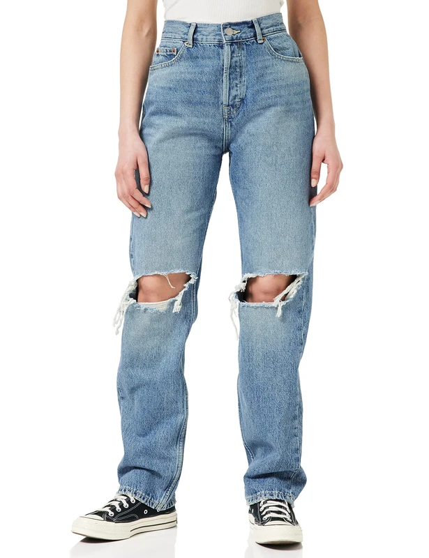 Dr Denim Women's Beth Jeans, Drift Mid Knee Gash, 24/30