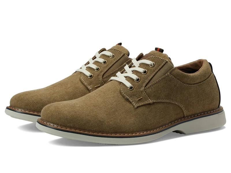 Nunn Bush Men's Otto Canvas Plain Toe Oxford Lace Up, Khaki, 9 UK