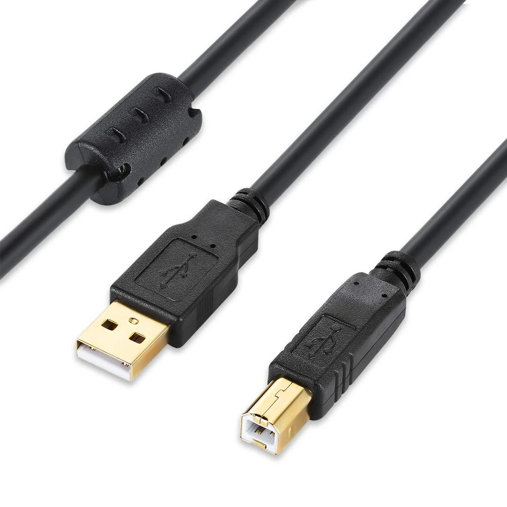 XBOHJOE USB 2.0 Printer Cable 5 m,Type A Male to B Male Scanner Cable for HP, Canon, Lexmark, Epson, Dell, Xerox, Samsung and More usb a to b Printer Cord(5m, Black)