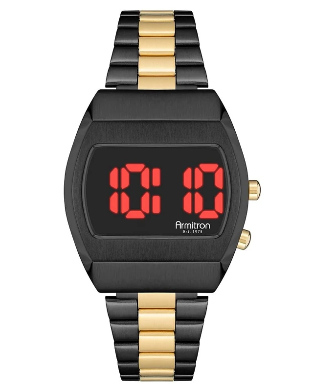 Armitron Sport Retro Men's Digital Bracelet Watch, 40/8475, Black/Gold