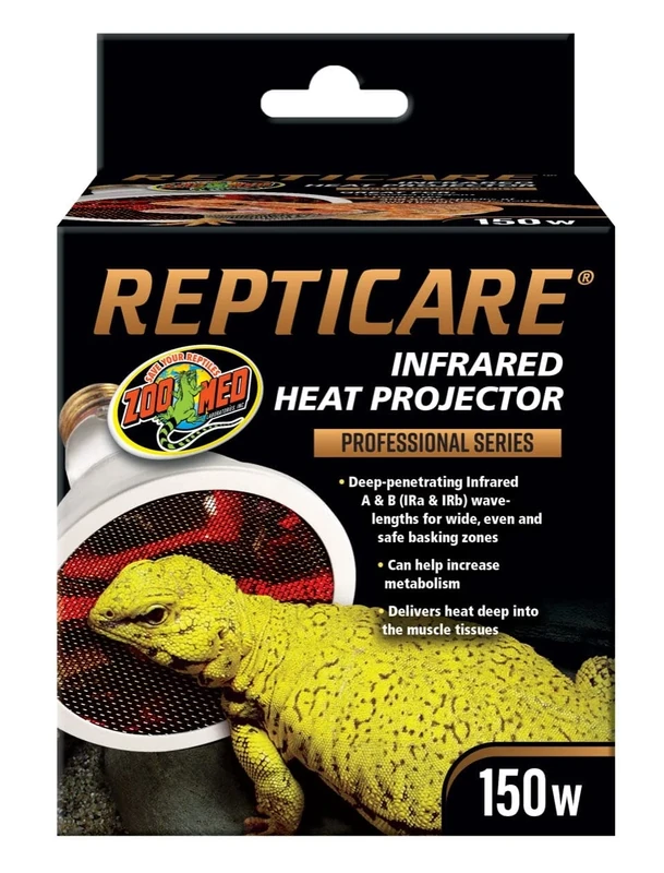 Zoo Med ReptiCare Infrared Heat Projector 150 Watts, Silver