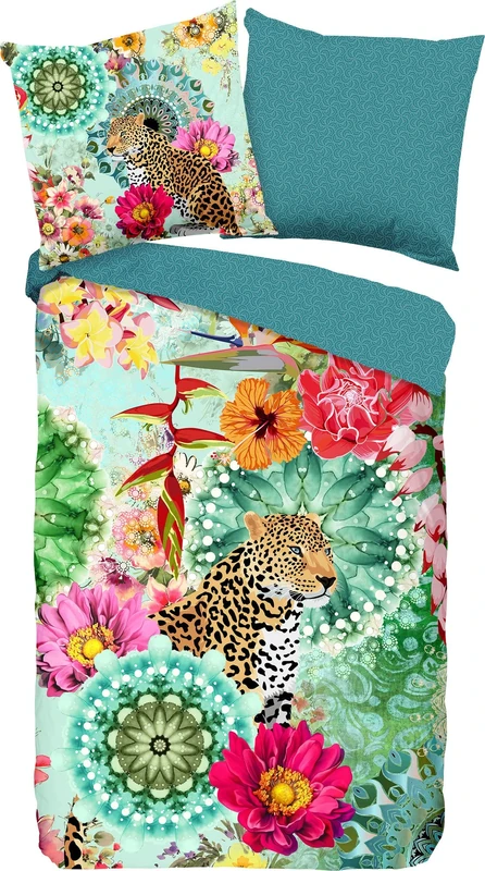 HIP Ximena Reversible Satin Bed Linen 155 x 220 cm (80 x 80 cm) Multi-Coloured