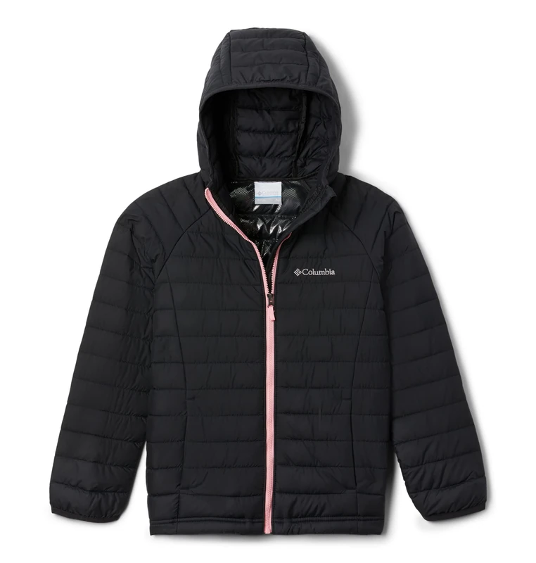 Columbia Girl's Powder Lite Hooded Jacket, Hooded Puffer Jacket, Black, Size XL