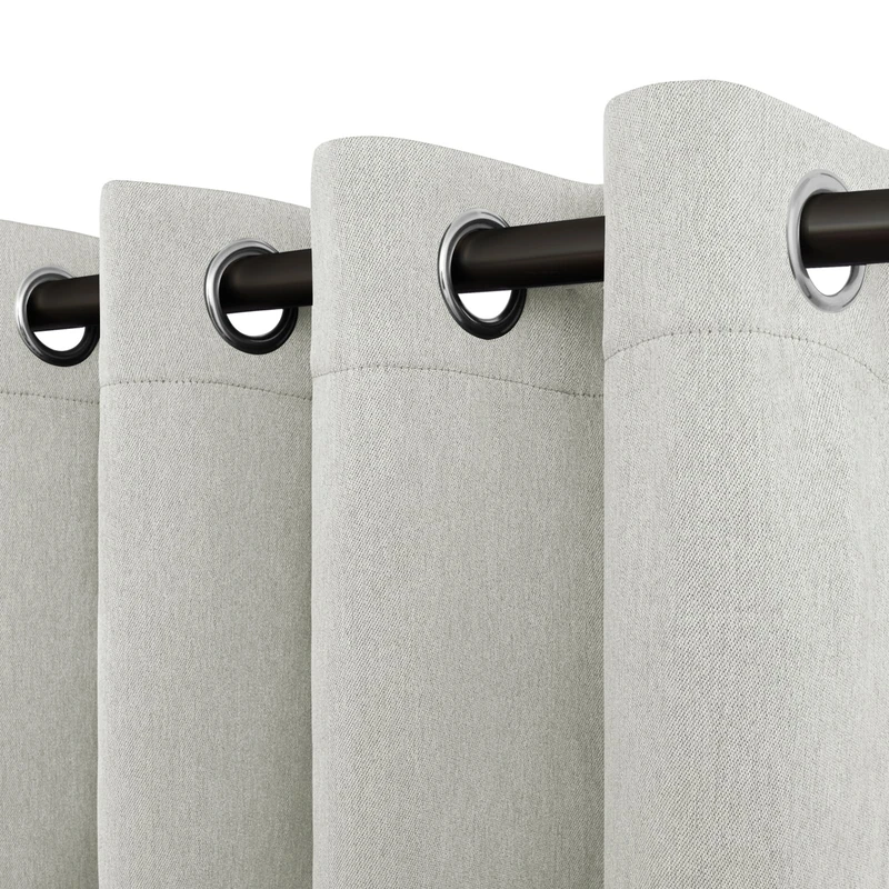 Easy-Going Linen Look Blackout Curtain 108 Inch Length Grommet Window Curtain Drapes for Bedroom, Living Room Thermal Insulated Room Darkening (Set of 2 Panels, Light Gray)