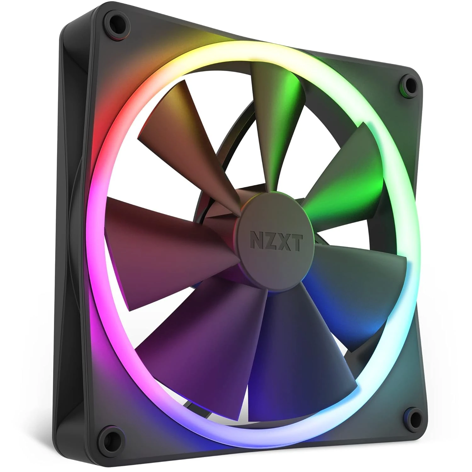 NZXT F140 RGB Fans - RF-R14SF-B1 - Advanced RGB Lighting Customization - Whisper Quiet Cooling - Single (Fan & Controller REQUIRED & NOT INCLUDED) - 140mm Fan - Black