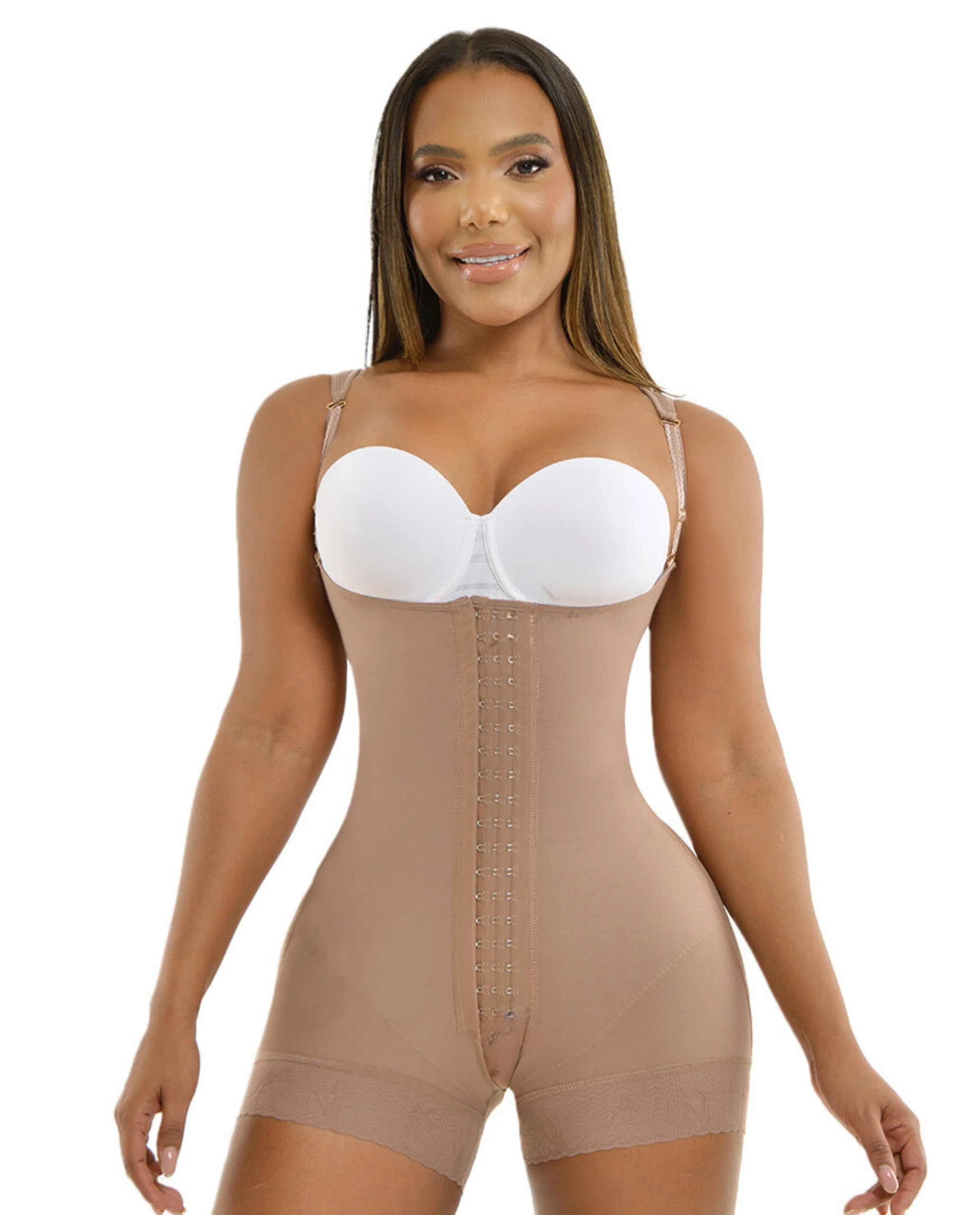 Melibelt 1027 Fajas Colombianas Reductoras Y Moldeadoras Shapewear for Women Tummy Control Faja Reloj de Arena, Mocca, Medium