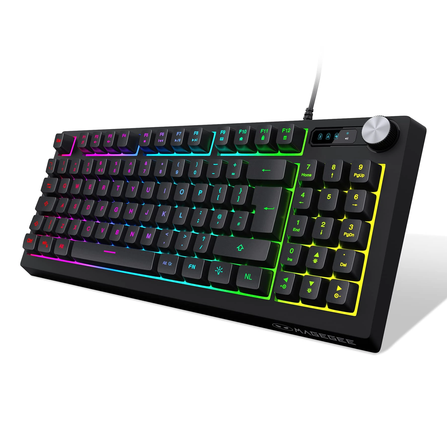 MageGee 60% Gaming Mechanical Keyboard, Waterproof Minimalist RGB Backlit Compact 68 Keys Wired Office Keyboard for Windows Laptop PC Mac Convenient