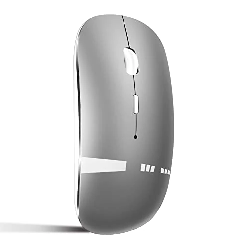QYFP Bluetooth Mouse, Rechargeable Wireless Mouse for Laptop/MacBook Pro/Air/iPad/PC/Mac/Computer, Gray