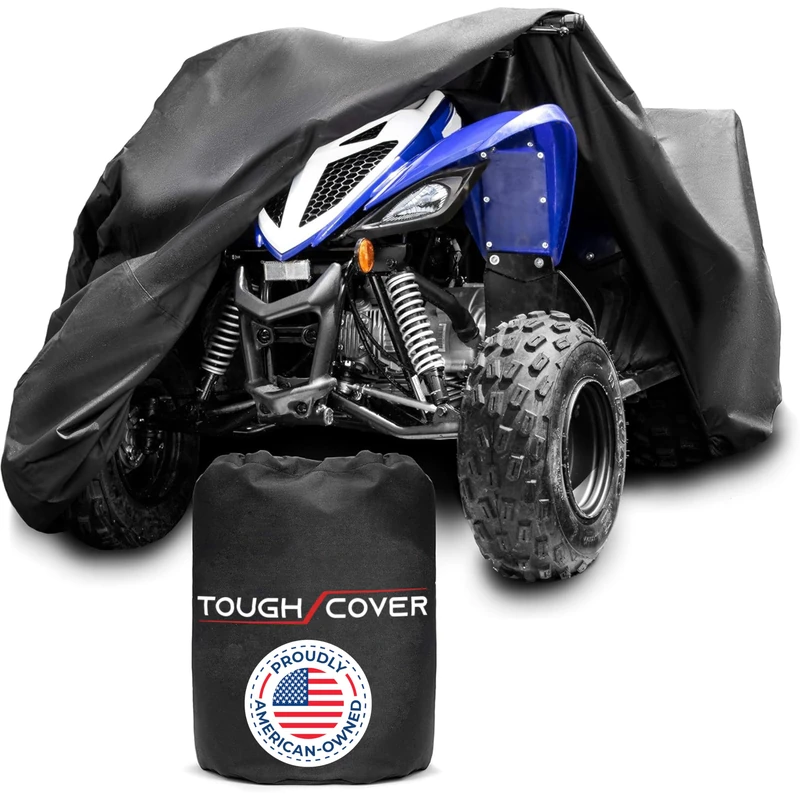 Tough Cover Extreme Edition ATV Cover, Heavy Duty 600D Marine Grade Fabric. Quad Cover for Kawasaki, Honda, Polaris, Yamaha, and More. Protection Against Water, Wind, UV. 4 Wheeler Accessories (Black) - Image 1