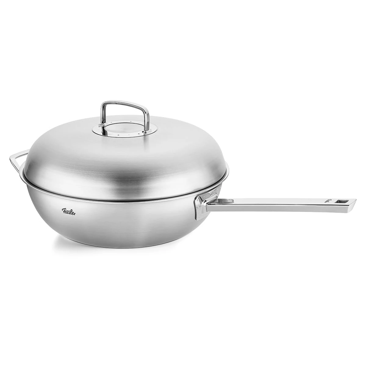 Fissler Original Profi Collection Stainless Steel Wok Pan (Diameter 32 cm - 6.4 L) with Metal Lid, 5-Ply Premium Multilayer Material Optimal Heat Distribution - Suitable for Induction Cookers