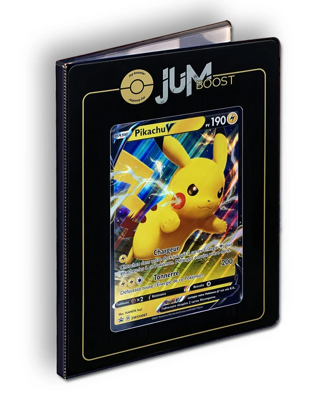 Pikachu V SWSH061 Jumbo Jumboost X Sword and Shield 4.5 Shining Fates - Portfolio A4 - Storage 180 Cards - Image 1