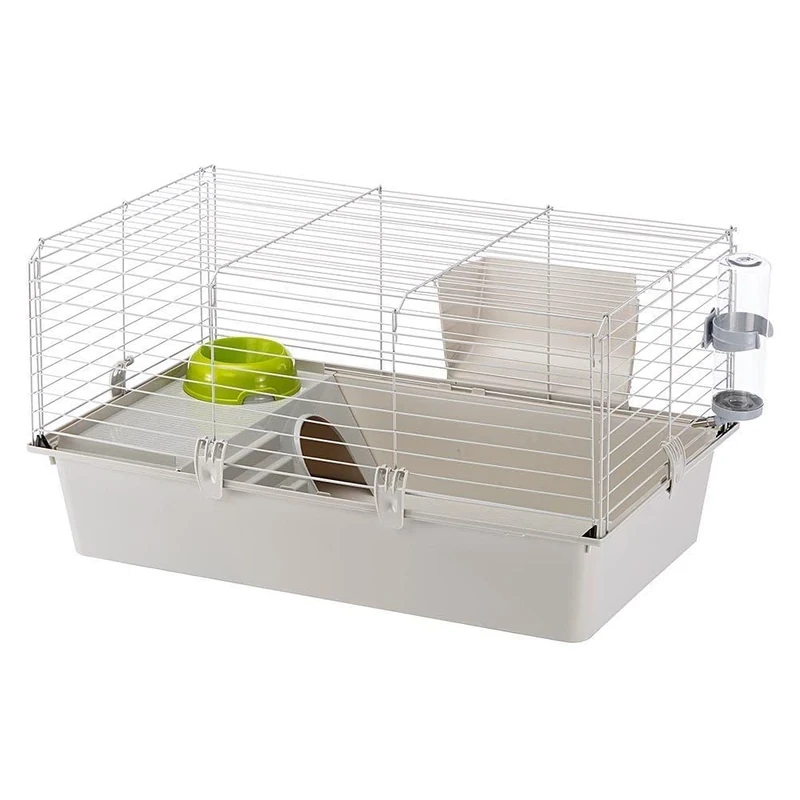 FERPLAST Cavie Rodent Cage 80 for Guinea Pigs, in Metal, Accessories Included: Feeder, Drinking Bottle, Bowl, House. 77 x 48 x H 42 cm