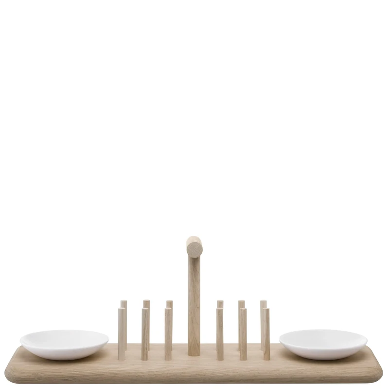 LSA International Dine Oak Toast Rack L42cm W13.5cm| 1 Unit | Handmade Porcelain | Hand Planed Wood | DI59