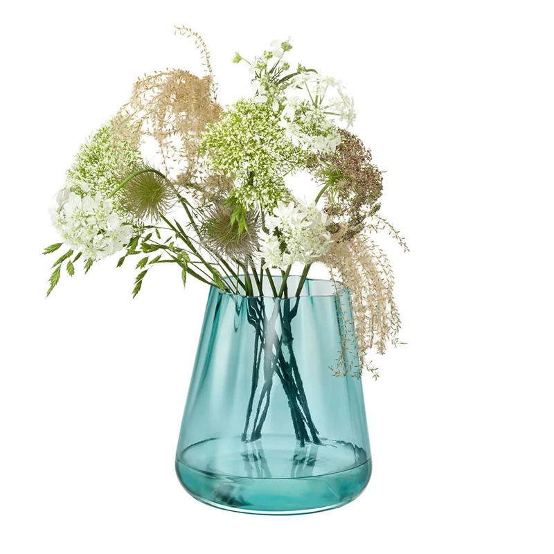 LSA International Lagoon Vase/Lantern H18.5cm Sea Green| 1 Unit | Mouthblown & Handmade Glass | LG13