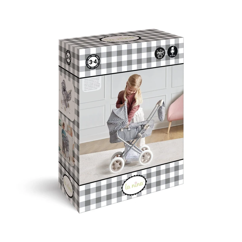 La Nina Foldable Doll Car Noa 81cm High with Flip Top and Bag (for dolls 30-42cm)