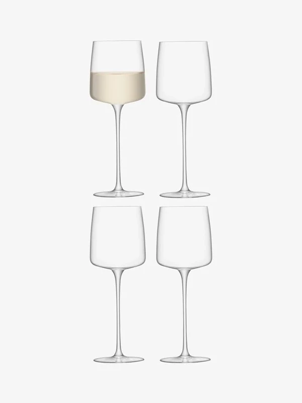 LSA International Metropolitan Wine Glass 350ml Clear | Set of 4 | Dishwasher Safe | MW02
