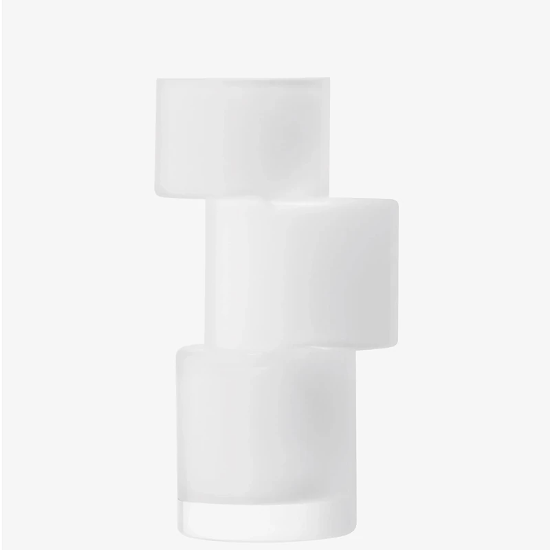 LSA International Tier Vase H26cm Chalk White| 1 Unit | Mouthblown & Handmade Glass | TD03